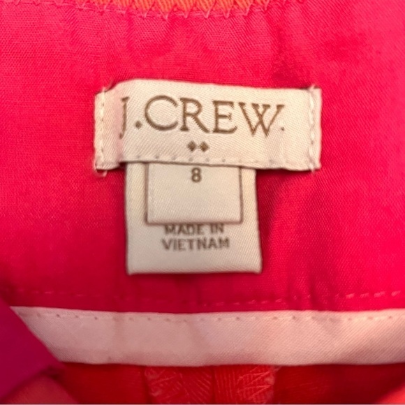 J.Crew Shorts Size 8 Orange w/Green Palm Trees 100%Cotton Summer Vacation Chic - Picture 4 of 7